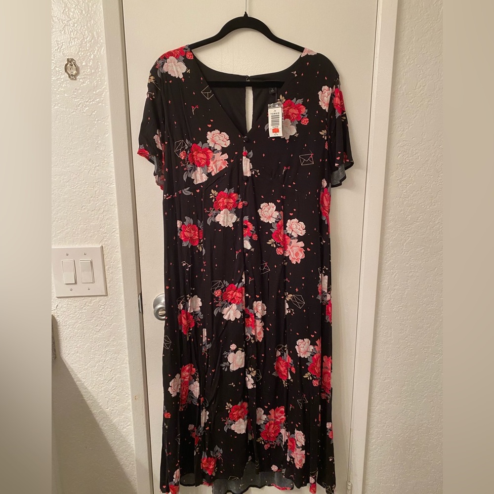 Torrid black floral dress